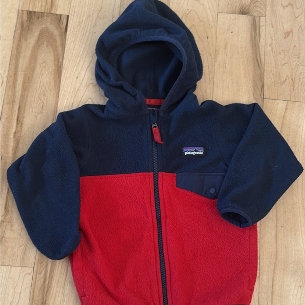 Patagonia Kids' Navy and Red Fleece Hoodie
